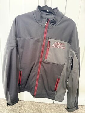 Harley-Davidson Men's Black Gray Softshell Jacket (Large)